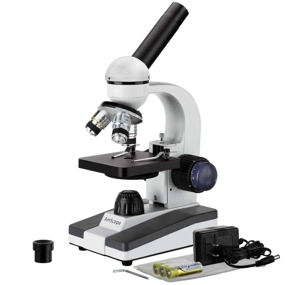 Microscope Compound 40X - Przenośny mikroskop kompozytowy LED AmScope serii