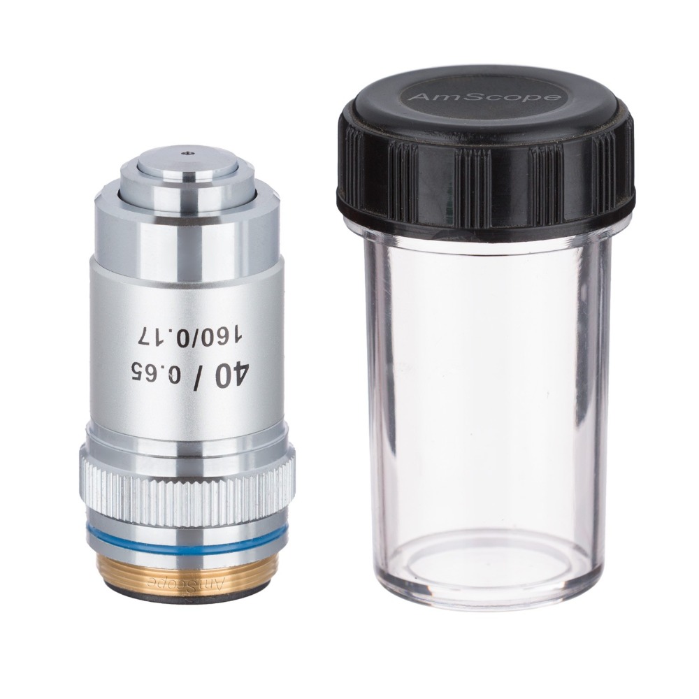 Microscope Compound 40X - Obiektyw achromatyczny AmScope 40X (sprężynowy) do