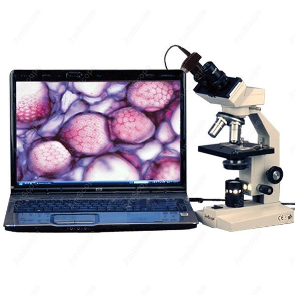 Amscope Microscope Compound 40X-1000X - Mikroskop biologiczny dwuokularowy AmScope serii B100