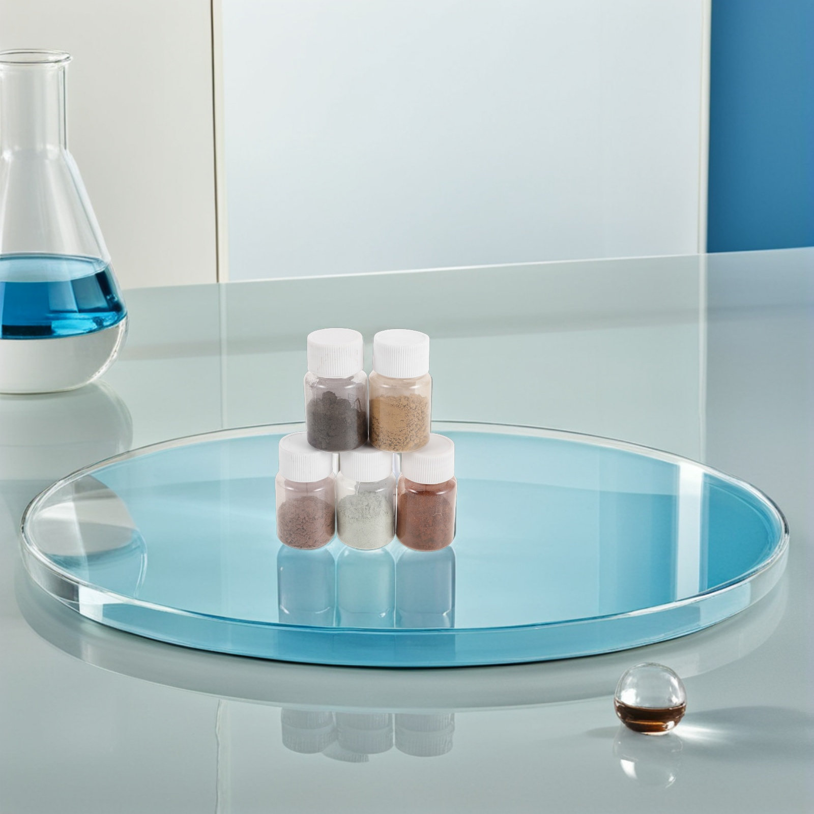 Science Experiment - 20 Butelek Pięciokolorowych Próbek Gleby Laboratoryjnej